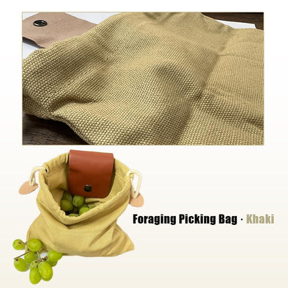Flag Village Outdoor Picking Multifunctional Bag, Hanging Waist Kit, Waist Strap Bag, Folding Canvas Kit Canvas Fruit Harvest Pouch For Jungle Camping Hiking Hunting, Foldable