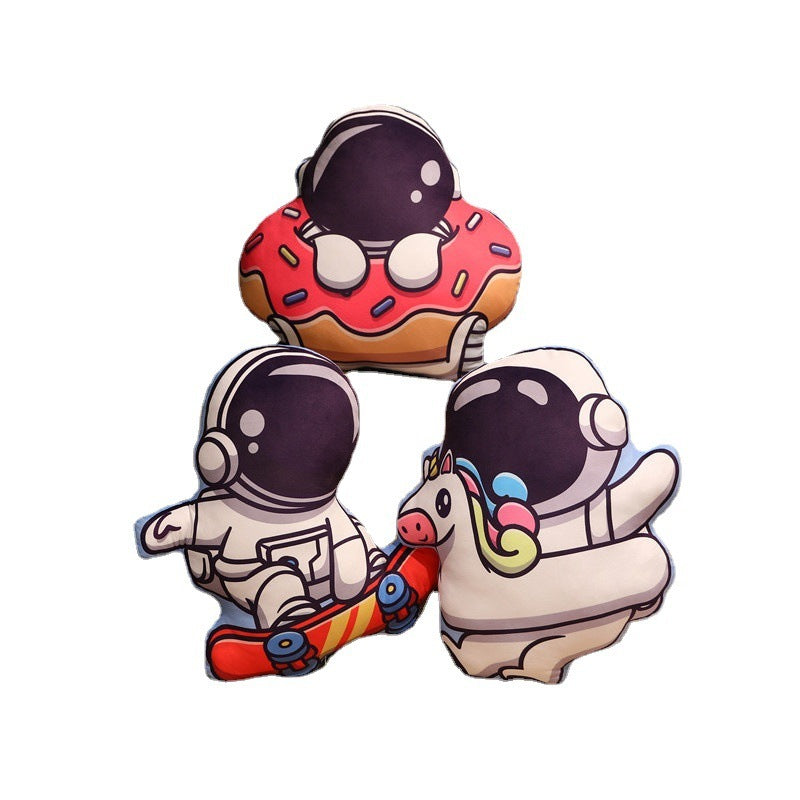 Flag Village Simulation Space Series Plush Pillow Toys Astronaut Spaceman Rocket Spacecraft Stuffed Doll Nap Pillow Kids Birthday Gifts
