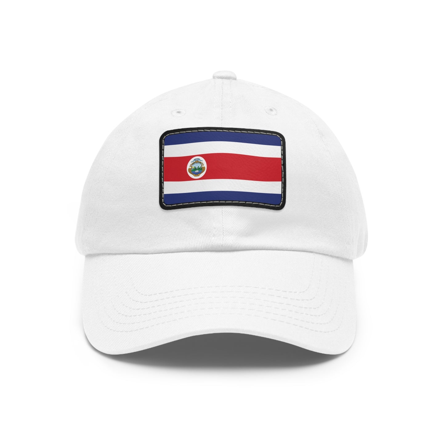 Flag Village Costa Rica Flag Hat Cap with Leather Patch