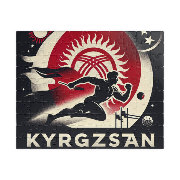 Flag Village Kyrgyzstan Sporting Flag Puzzle (110, 252, 520, 1014-piece) KGZ0005