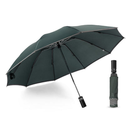 Flag Village Inverted Umbrella Travel Portable Windproof Folding Umbrella,10Ribs Auto  Close Umbrella,Reflective Stripes For Night Safety