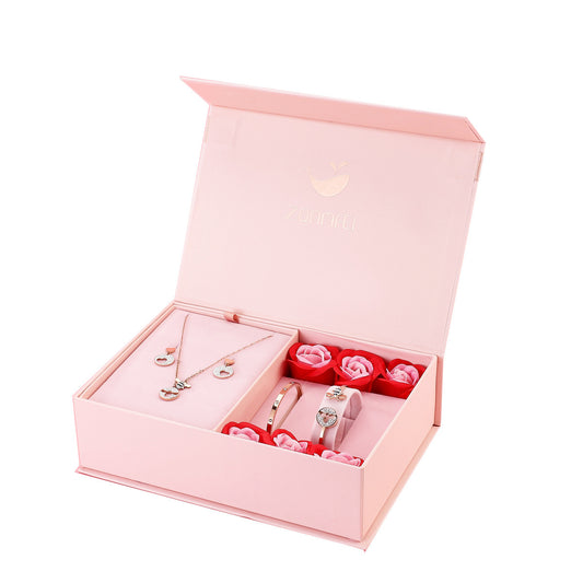 Flag Village Necklace set rose gift box