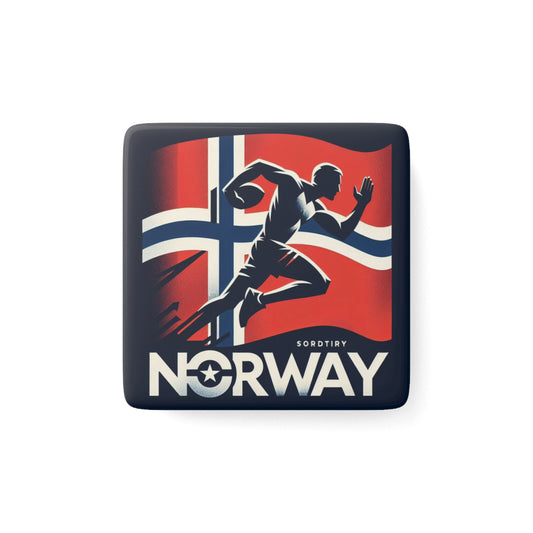 Flag Village Norway Flag Sporting Porcelain Magnet, Square NOR0004