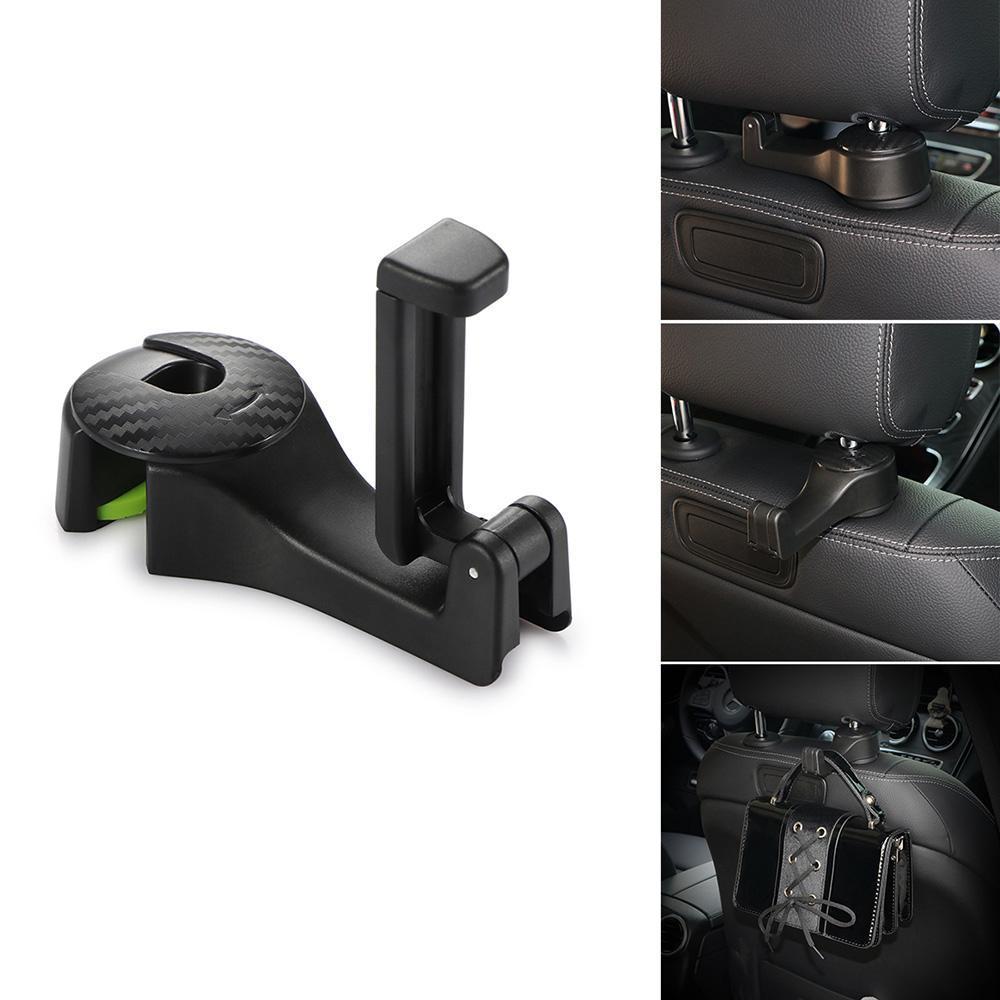Flag Village Auto Tools Car Headrest Hook with Phone Holder Seat Back Hanger for Bag Handbag Purse Grocery Cloth