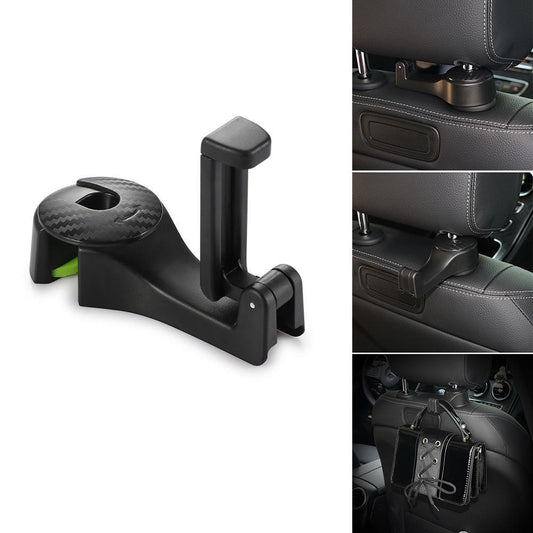 Flag Village Auto Tools Car Headrest Hook with Phone Holder Seat Back Hanger for Bag Handbag Purse Grocery Cloth
