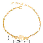 Flag Village Gold Color Charms Bracelet Femme Stainless Steel Women Jewelry Lucky Origami Elephant Bracelets Friendship Gifts