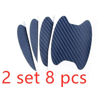 Flag Village Auto Tools 4pcs Set Of Door Stickers Carbon Fiber Scratch-resistant Car Handle Stickers