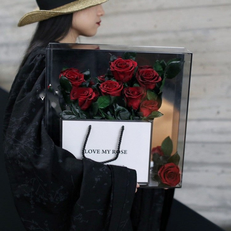 Flag Village Valentine's Day Rose Eternal Flower Acrylic Gift Box