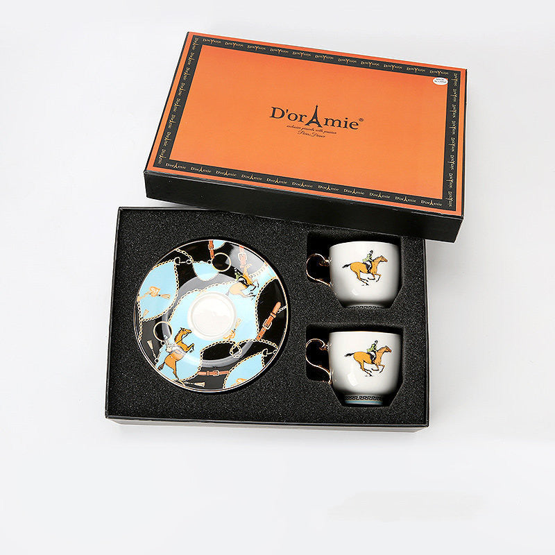 Flag Village Fashion Small Turkish Coffee Cup And Saucer Tea Set Gift Box
