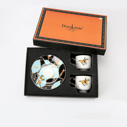 Flag Village Fashion Small Turkish Coffee Cup And Saucer Tea Set Gift Box