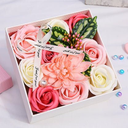 Flag Village Creative Mother's Day Rose Flower Gift Soap Flower Box