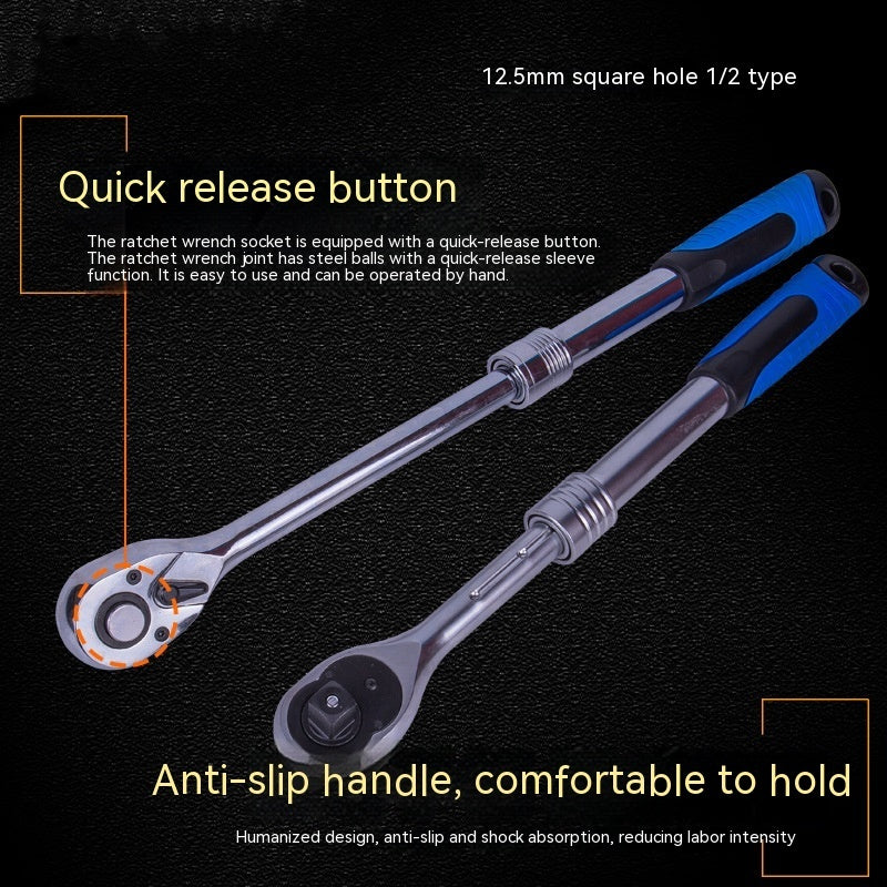 Flag Village Auto Tools Telescopic Ratchet Automatic Two-way Fast Wrench 72 Teeth Auto Repair Tools