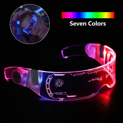 Flag Village LED Luminous Glasses Party Bar Disco Punk Glasses Futuristic Style Festival Goggles Decoration Gifts