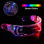 Flag Village LED Luminous Glasses Party Bar Disco Punk Glasses Futuristic Style Festival Goggles Decoration Gifts