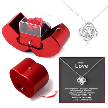 Flag Village Four-leaf Clover Necklace Female Apple Box Set Mother's Day Gift