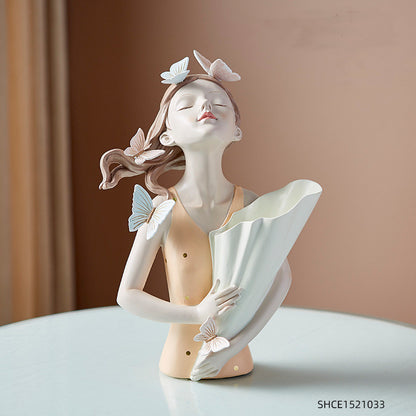Flag Village Home Decor Girl Figurine Resin Sculpture Abstract Art Room Decor Nordic Decoration Home Living Room Decoration Accessories Gifts