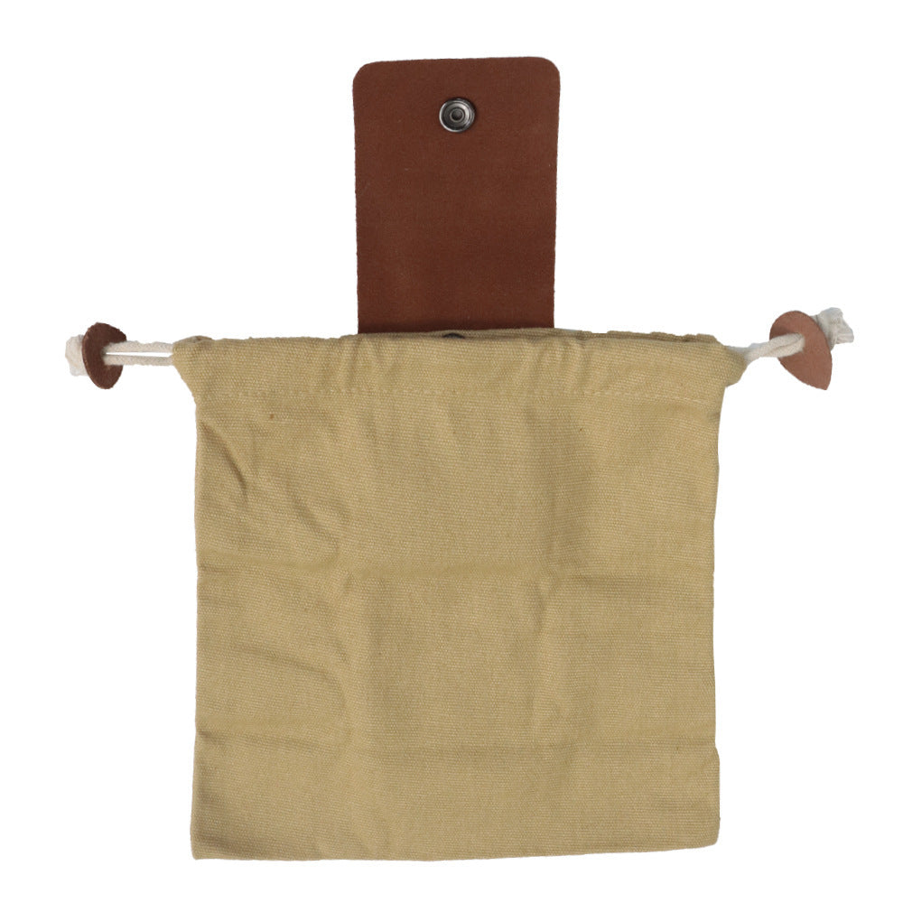 Flag Village Leather Foraging Bag Mushroom Foraging Bag Canvas Foraging Pouch Collapsible For Hiking Camping Hunting Foraging Bag
