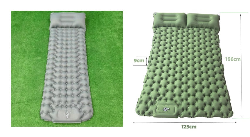 Flag Village Outdoor Camping Travel Portable Inflatable Cushion Built-in Foot Inflatable