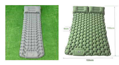 Flag Village Outdoor Camping Travel Portable Inflatable Cushion Built-in Foot Inflatable