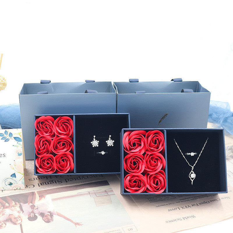 Flag Village Fashion Creative Royal Blue 6 Roses Window Gift Box