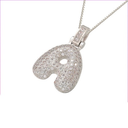 Flag Village Clavicle Chain Copper Micro Inlaid Zircon 26 Letter Pendant Necklace For Women's Birthday Jewelry Gifts