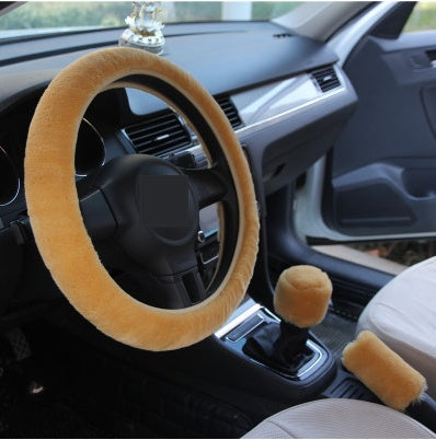 Flag Village Auto Tools Winter Wool Car Cover Plush Steering Wheel Cover