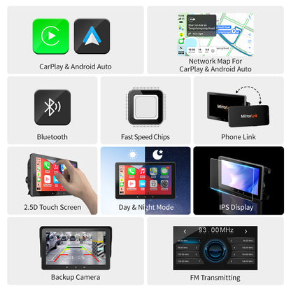 Flag Village Auto Tools 7 Car Wireless CarPlay Display Cigarette Lighter Interface Suction Cup Universal