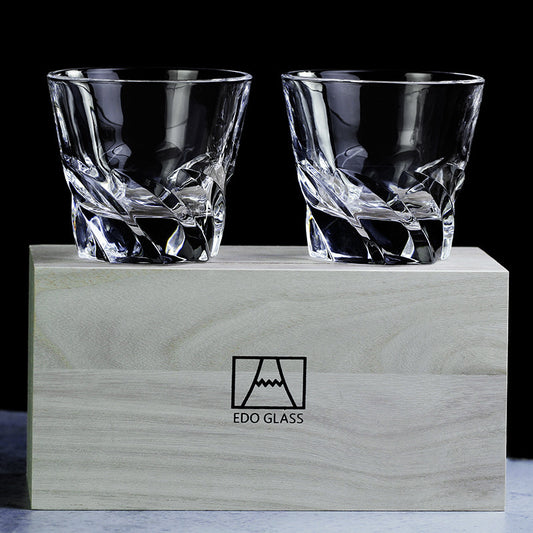 Flag Village Wine Pair Cup Set Couples Original Wooden Box Gift
