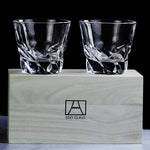 Flag Village Wine Pair Cup Set Couples Original Wooden Box Gift