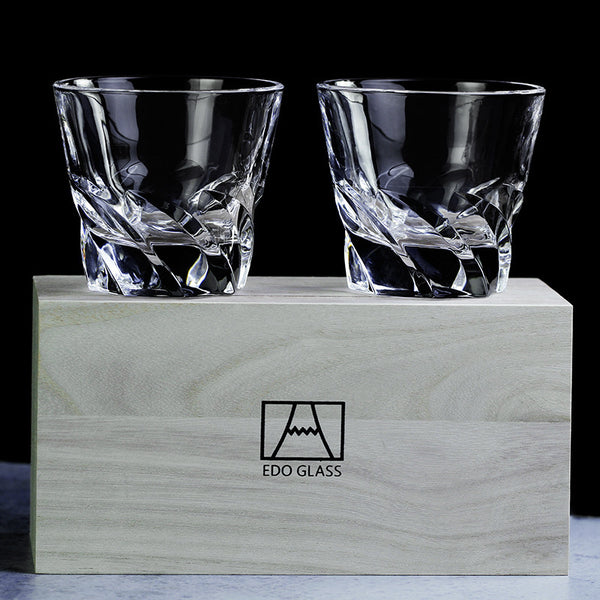 Flag Village Wine Pair Cup Set Couples Original Wooden Box Gift