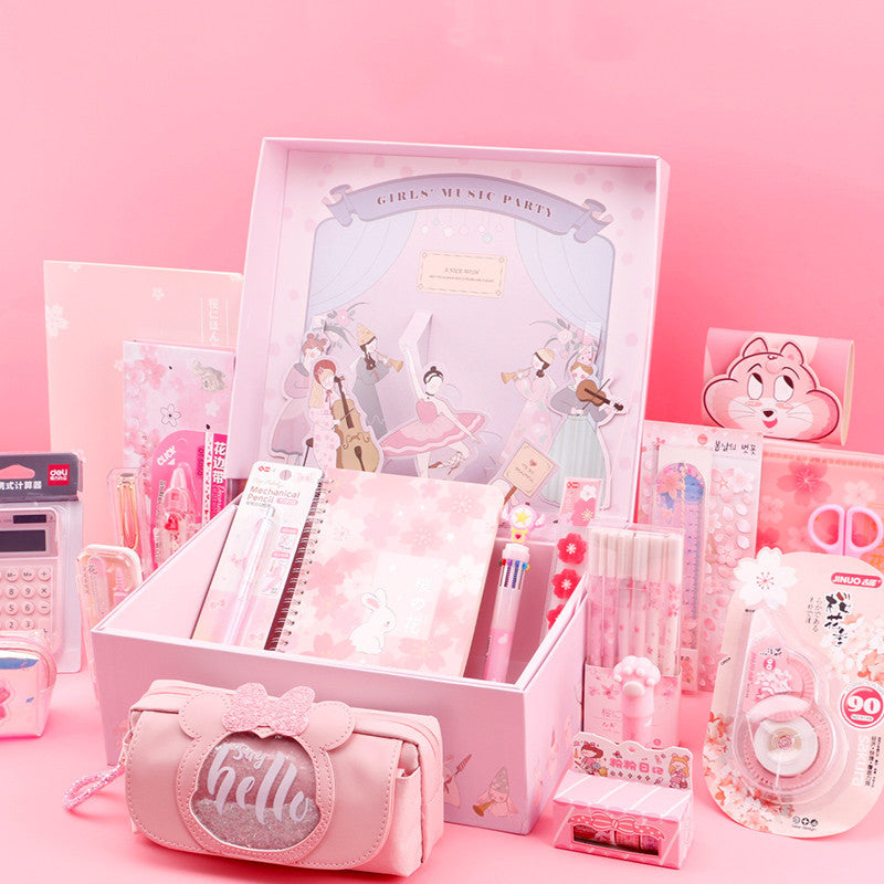 Flag Village Sakura Girl Starry Stationery Set Gift Box For Primary And Middle School Students