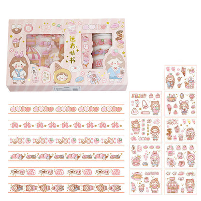 Flag Village Hand Account Sticker Tape Gift Box Set