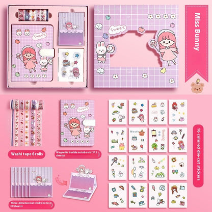 Flag Village Journal Book Set Gift Box Girl Heart Cute Gift Bag
