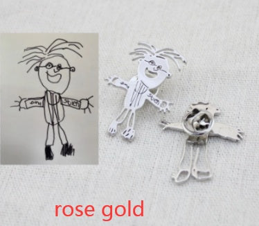 Flag Village Custom Kids Drawing Painting Necklace Stainless Stee Personalized Children Artwork Pendant For Kids Mom Family Jewelry Gifts
