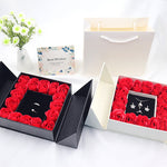 Flag Village Rose Box Double Door Jewelry Box Valentine's Day Bow Gift Box Necklace Locket