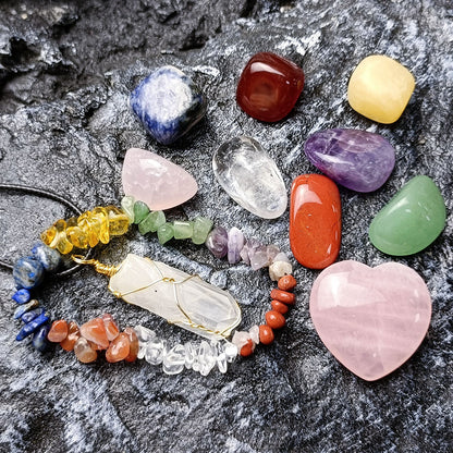 Flag Village Colorful Irregular Natural Stone Set Gift Box