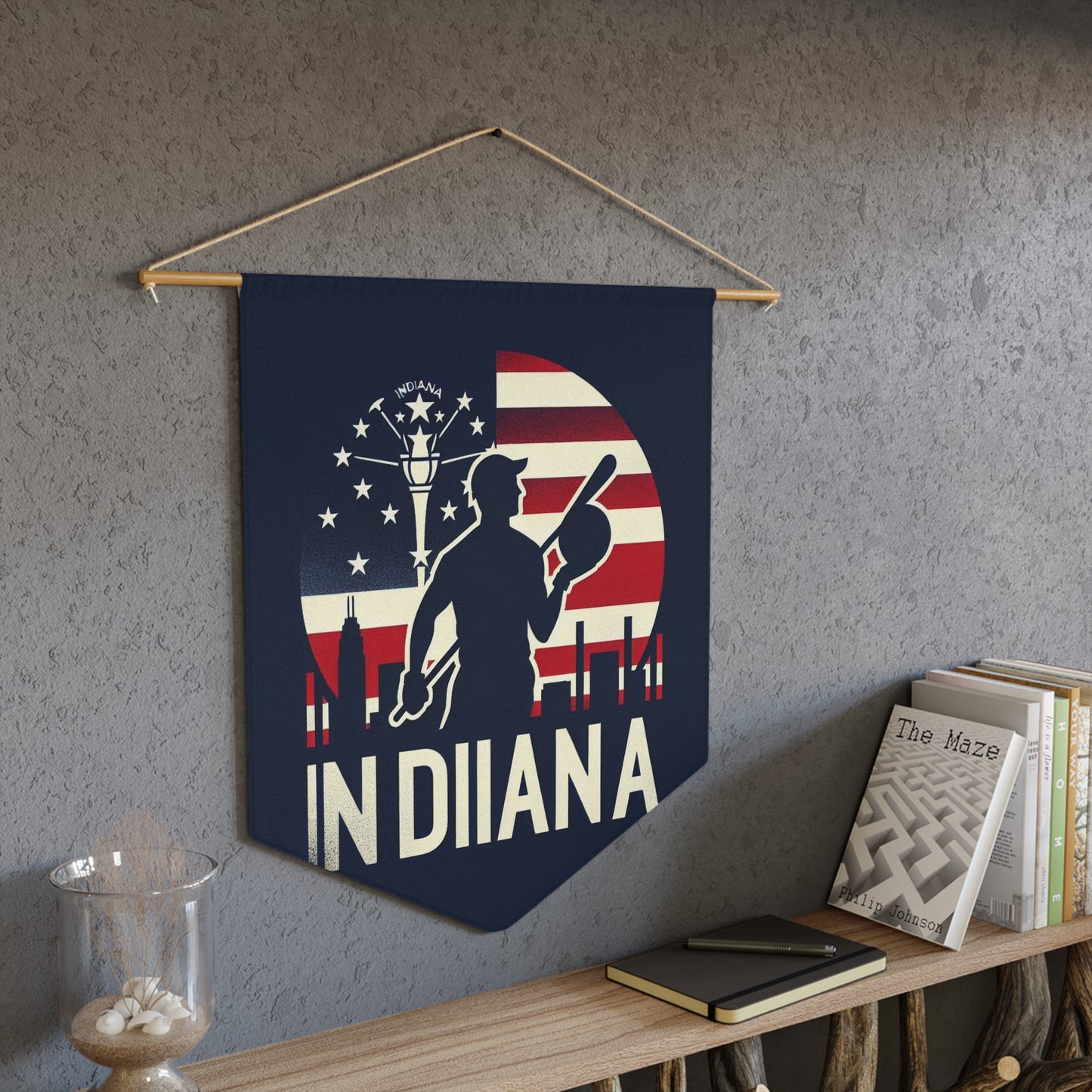 Flag Village Indiana State Flag Pennant Sporting Home Wall decoration IN0001