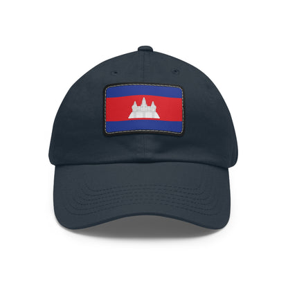 Flag Village Cambodia Flag Hat Cap with Leather Patch