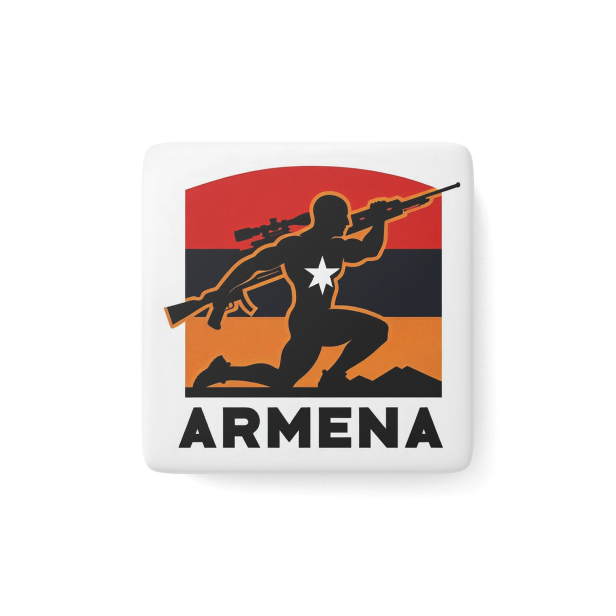 Flag Village Armenia Flag Sporting Porcelain Magnet, Square ARM0006