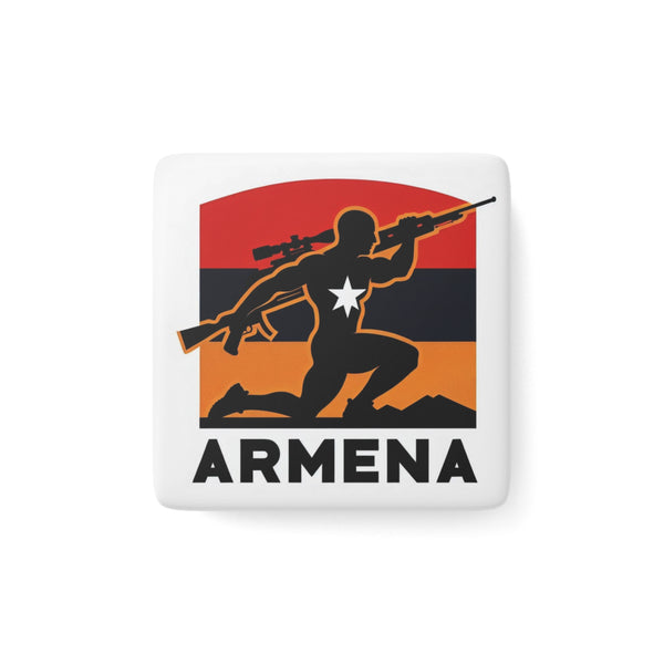 Flag Village Armenia Flag Sporting Porcelain Magnet, Square ARM0006