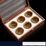 Flag Village High-grade Ceramic Small Tea Bowl Tasting Cups Tealight Gift Box Set