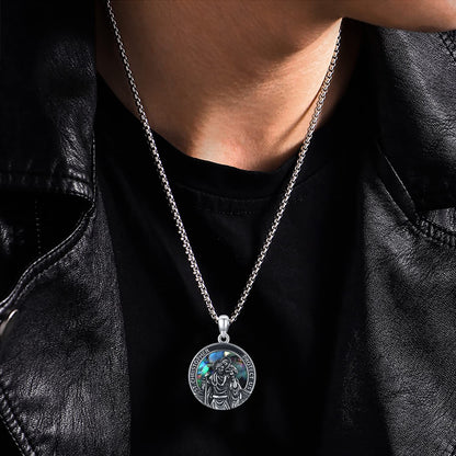 Flag Village Sterling Silver Round Medal Saint Christopher Pendant Necklace as Catholic Christmas Gifts