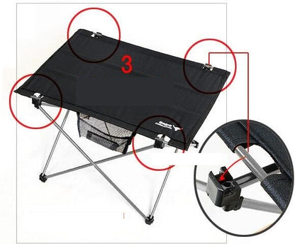 Flag Village Outdoor camping small folding table aviation light aluminum alloy portable picnic table