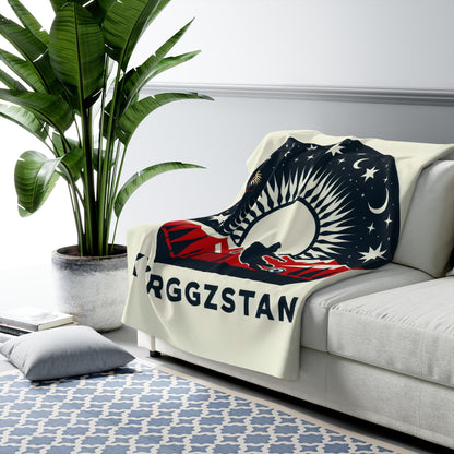 Flag Village Kyrgyzstan Sporting Flag Sherpa Fleece Blanket KGZ0008