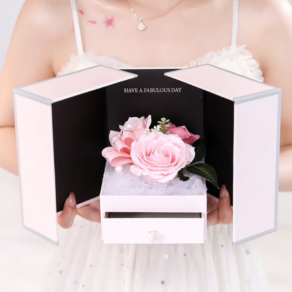 Flag Village Creative Rose Jewelry Gift Box For Christmas And Valentine's Day