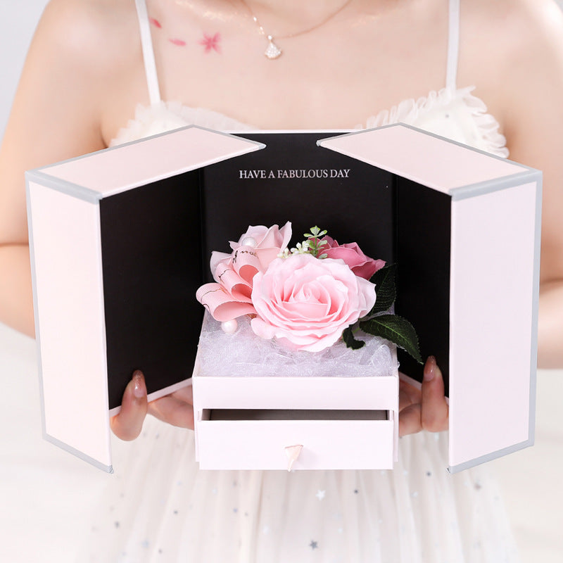 Flag Village Creative Rose Jewelry Gift Box For Christmas And Valentine's Day