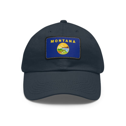 Flag Village USA Montana State Flag Hat Cap with Leather Patch