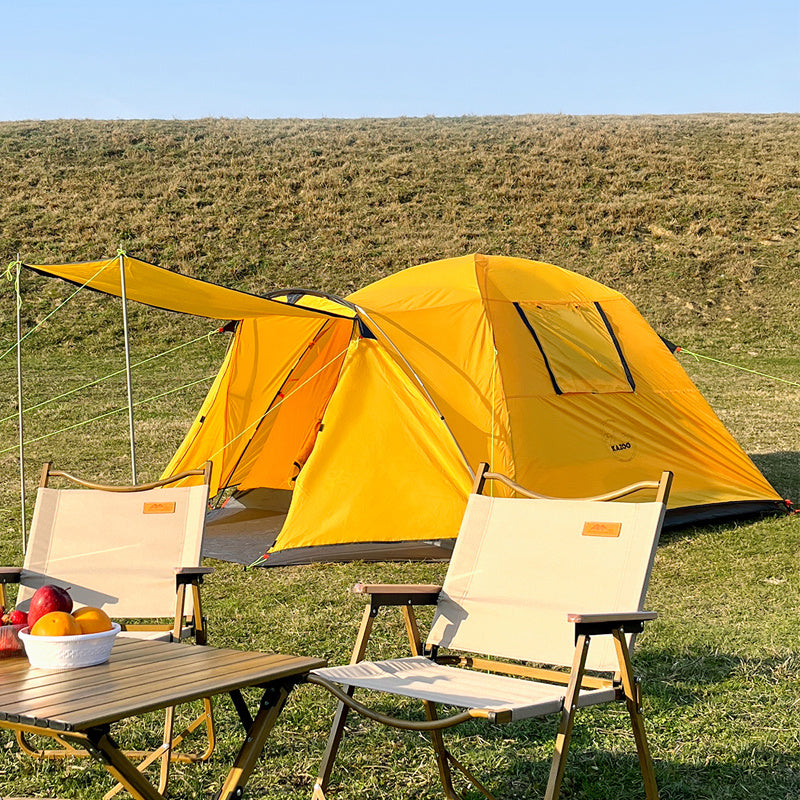 Flag Village Four Person Outdoor Camping Space Folding And Thickening Tent Rain And Sun Proof Outdoor