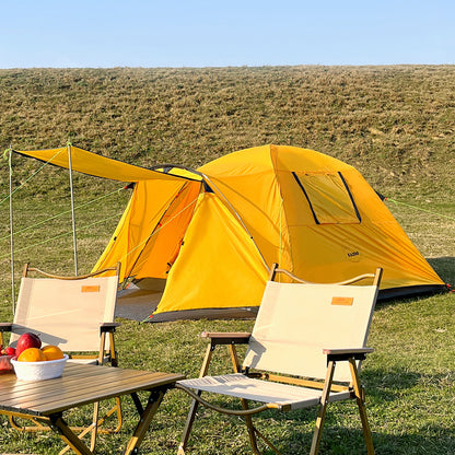 Flag Village Four Person Outdoor Camping Space Folding And Thickening Tent Rain And Sun Proof Outdoor