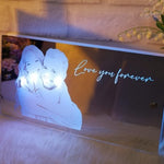 Flag Village Personalized Name Mirror Light For Bedroom LED Light Up Mirror For Wall Custom Photo Christmas Valentine's Day Wedding Gifts